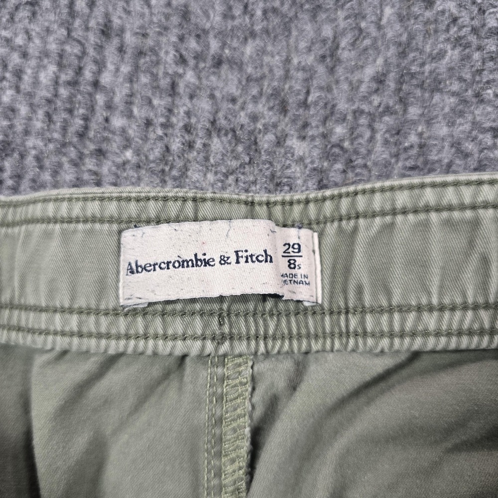 Abercrombie & Fitch Pants Womens 29 Short Green Cargo Straight‎ Twill Pockets - Picture 4 of 14